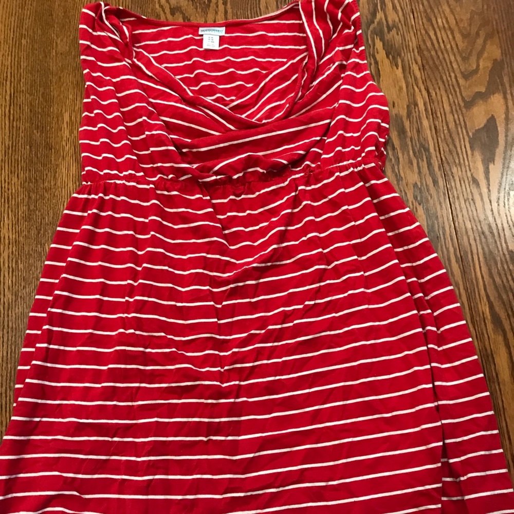 Motherhood Maternity Red and White Striped Dress